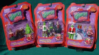 Lot   3 Grinch Who Stole Christmas Movie Character Figures Santa Cindy 