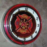 FIRE DEPT Double Neon Clock 18 Great Deal NEW!!!!  