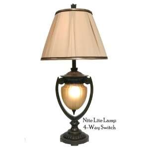  Restoration Bronze Nite Light Lamp w/Silk Shade: Home 