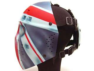 Full Face Hockey Type Airsoft Mesh Goggle Mask UK Flag  