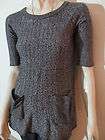   Gray Black 3/4 Sleeve Sweater Tunic Top Shirt Clothing 12 M