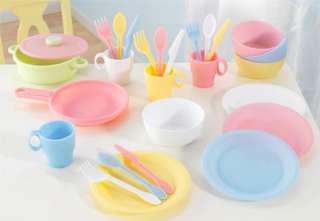 Kidkraft Kids 27 Pc Pastel Cookware Set Play Kitchen  