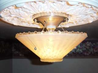 Victorian Pink Chain Hung Ceiling Light Fixture Chandelier  