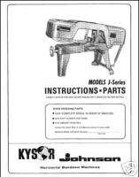 Kysor Johnson Model J Instructions and Parts Manual  