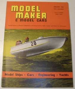 Model Maker & Model Cars Magazine, January 1963, Slot Cars, Ships 