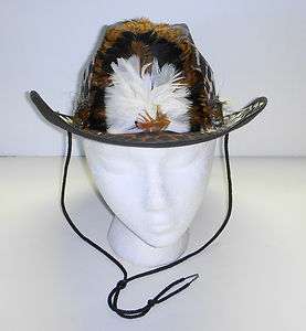 Leopard Print w/Feather Band Western Safari Cowboy Hat New  