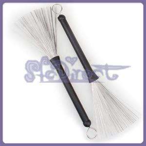   Wire retractable JAZZ Drum Stick Brushes 32cm long Rubber Grip  