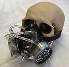 STEAMPUNK MASK Apocalyptic Respirator w/Spikes & Air Hoses Silver 