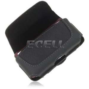  Ecell   BLACK LEATHER POUCH CASE & BELT CLIP FOR LG GD350 