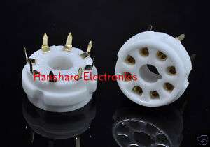 2ps 8pin gold plated ceramic PCB tube socket for KT88  