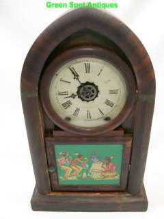 Arch Top Mahogany Mantle Clock Ansonia Brass & Copper Co  