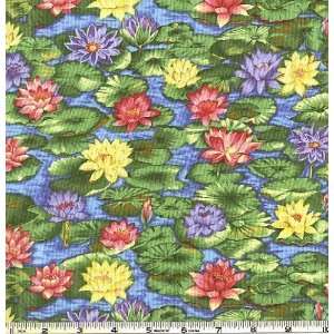  45 Wide Flower of the Month July Water Lily Pads Blue 
