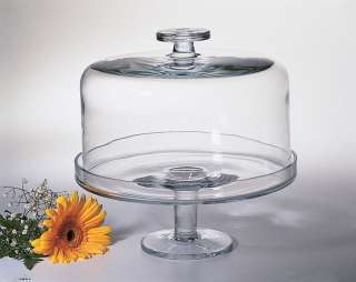 This crystal cake platter and dome measures 12 in diameter.