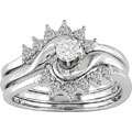 14k White Gold 1/4ct TDW Round Diamond Wedding Ring Set (G I, SI 