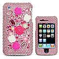 Premium iPhone 3G/ 3GS Pink Japanese Flower Rhinestone Case