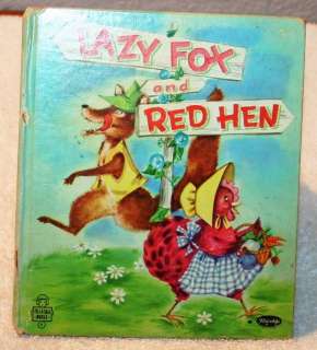 LAZY FOX AND RED HEN WHITMAN TELL A TALE BOOK 1957  