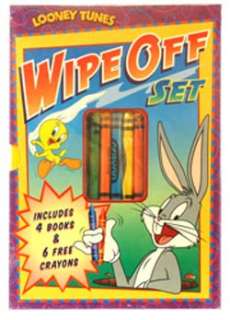 Looney Tunes 4pc Wipe Off Book Set with Crayons  Overstock