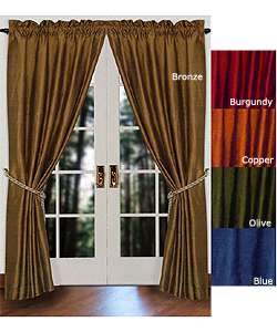 Lined Raw Silk 86 inch Rod Pocket Curtain Panel  Overstock