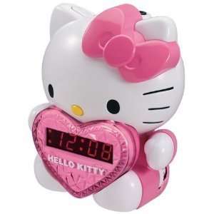 Hello Kitty AM/FM Projection Alarm Clock Radio with Battery Back up 