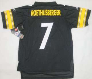   Steelers Ben Roethlisberger Youth On Field Jersey Black  