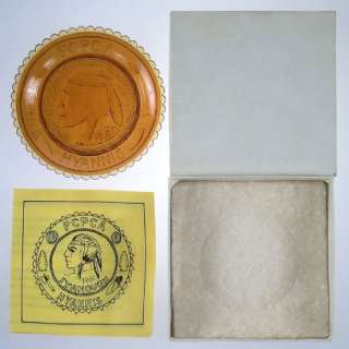 PCPCA HYANNIS 1981 IYANOUGH PAIRPOINT AMBER GLASS CUP PLATE.