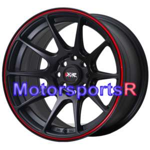   527 Black Red Stripe Concave Rims Wheels Stance 89 94 Nissan 240sx S13