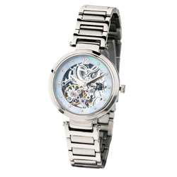   Womens Mother of Pearl Skeleton Dial Automatic Watch  