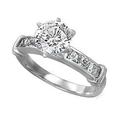 Stainless Steel Cubic Zirconia Engagement Ring  Overstock