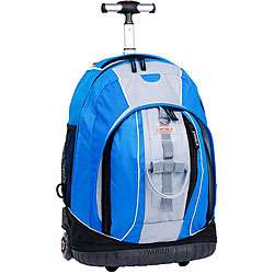 World Twinkle Blue/ Black Rolling Backpack with Lightning Wheels 