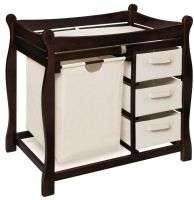   Style Espresso Changing Table with Hamper and Baskets  