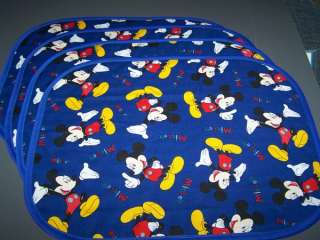 Mickey Mouse Character on Blue Quilted Placemats NEW  