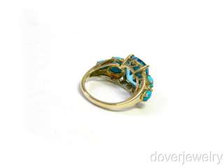 Estate 5.00ct Gold Blue Topaz Turquoise Ring NR  