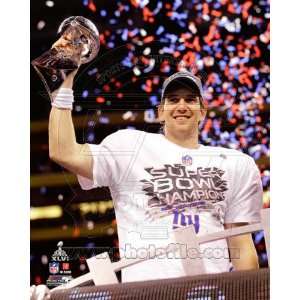  Super Bowl XLVI (46) Eli Manning with Trophy 8 x10 Photo 