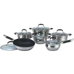Ragalta 12pc Deluxe Stainless Steel Cookware set with Silicone Handles 