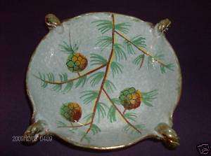 Handpainted Pottery Bowl Made In Italy Pine Cones Nice  