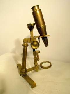 Antique 1800s English signed Dolland London Brass Microscope  