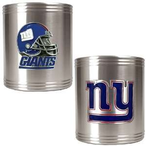 New York Giants 2pc Stainless Steel Can Holder Set   Primary Logo 