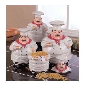  White Chef Canister Set