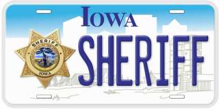 Iowa Sheriff Aluminum Novelty Car Tag License Plate  