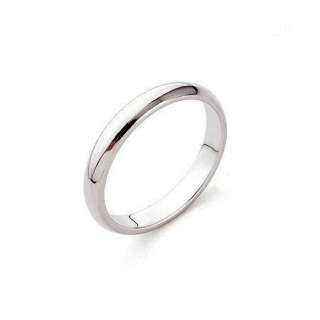 18K White Gold Plated Band Ring Fashion Jewelry 3mm  
