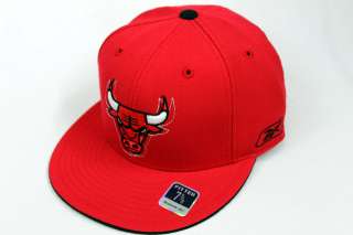 Chicago Bulls NBA Reebok Red Black Fitted Cap NEW  