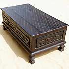 Sierra Carved Solid Wood Coffee Table Storage Chest Trunk Living Room 