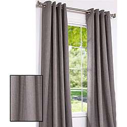 Dark Grey Cotton Linen 96 inch Grommet Curtain Panel  Overstock