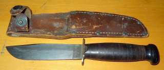   MK1 USN Navy Knife WWII World War 2 w/ Leather Sheath Fighting Knife