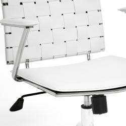Vittoria White Leather Modern Office Chair  