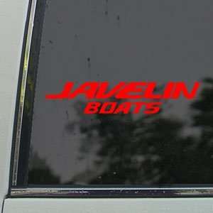  Javelin Boats Red Decal BOAT CRUISER Truck Window Red 