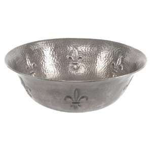   16 Hand Hammered Copper Vessel Sink in Pewter Finish with Stampe