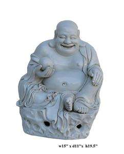 Porcelain Large Happy Laughing Buddha Figure ss472  