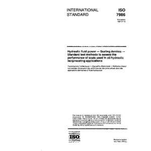  ISO 79861997, Hydraulic fluid power   Sealing devices 