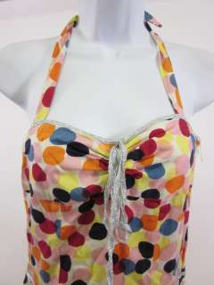 MINT Multicolored Cream Polka Dot Halter Dress Sz 4  